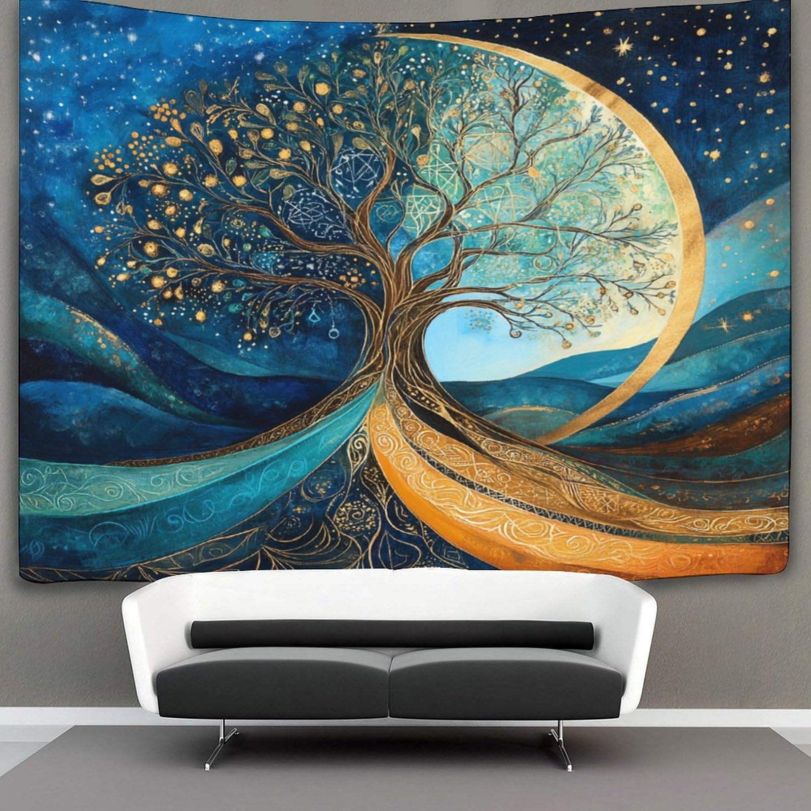 Kaiyun Style-10 Geometric And Astrological Imagery Tapestry Tree Of Life Tapestry Wall Hanging Tapestries For Bedroom Living Room Apartment Dorm Decorations Wall Art Decor 100Cmx150cm