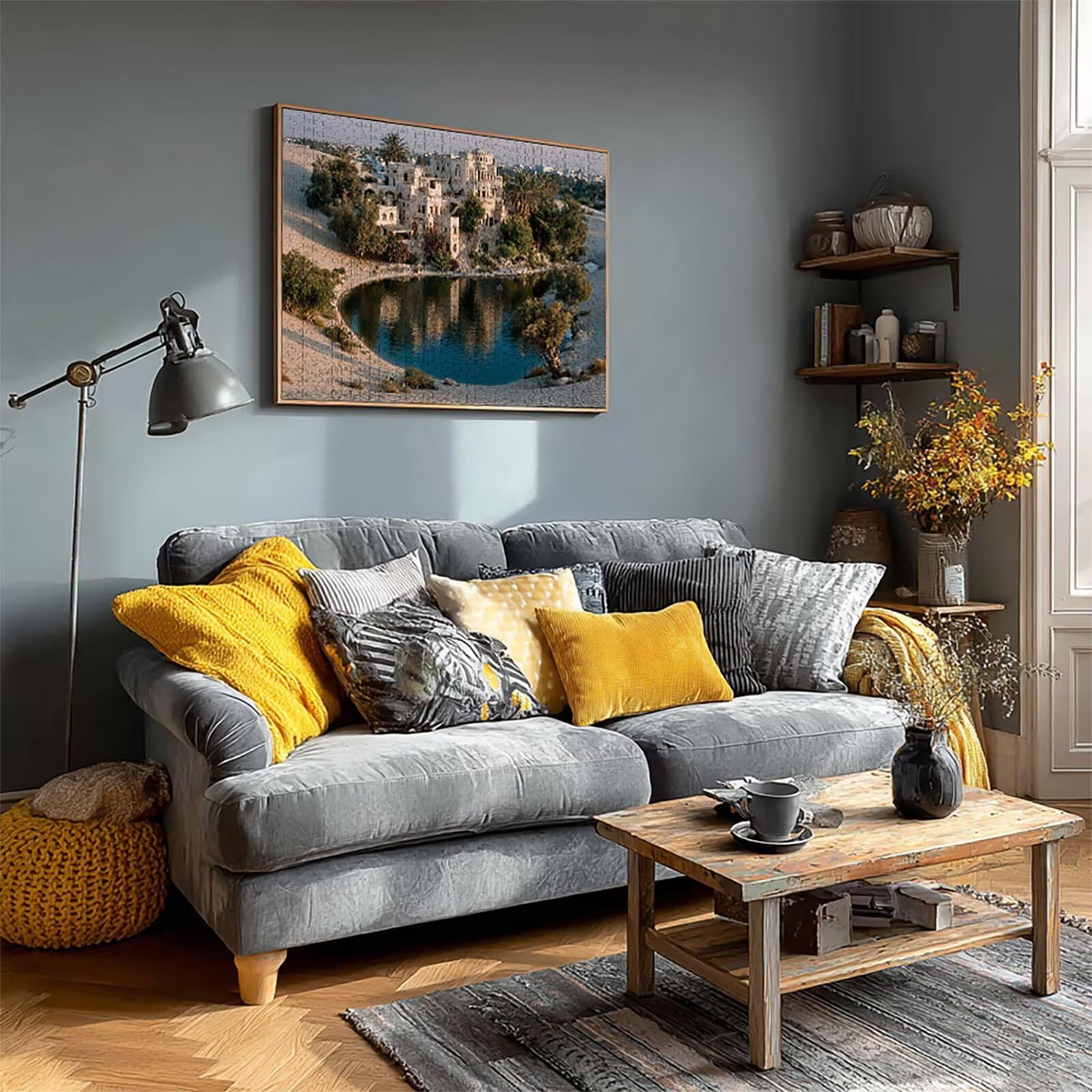 WüSte Drewniane puzzle 156 x 105 cm, puzzle architektoniczne, 5000 elementów dla dorosłych, z pudełkiem, wymagająca gra w puzzle, kolorowa gra w układanie, prezent letni, odpowiednie dla nastolatków