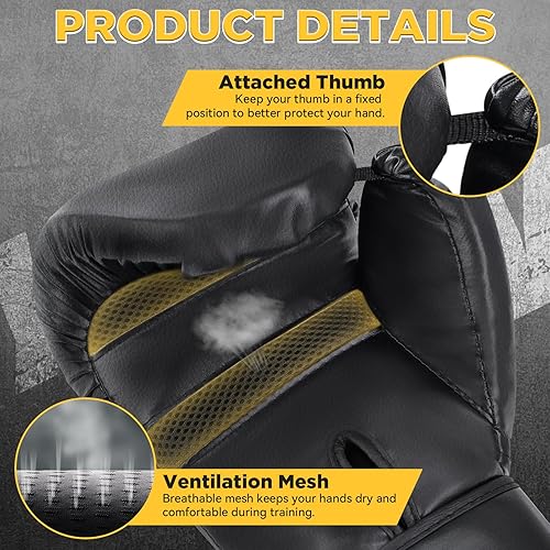 Miniatura 3 de Guantes de boxeo para hombres y mujeres, guantes de entrenamiento de boxeo, saco de boxeo pesado, guantes de entrenamiento para boxeo, kickboxing,