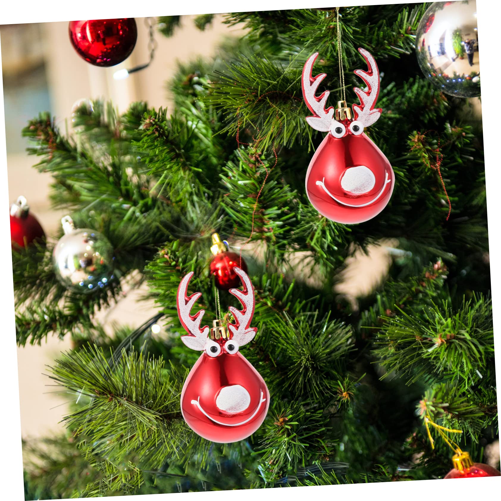 STOBAZA 16piezas Adornos Colgantes De Ciervo para Decoración Navideña Esferas De Navidad para Árbol Colgantes Creativos De Fiesta
