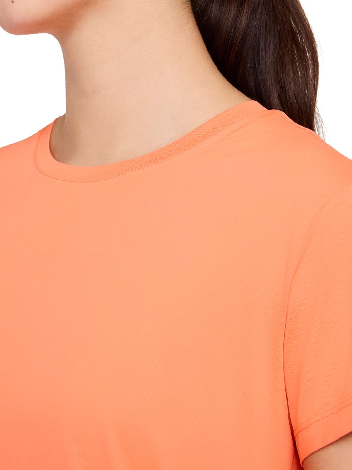 Reebok Women's Weightless Short Sleeve Mesh Crewneck T-Shirt, Standard Fit, Stretch Poly Fabric - Image 4