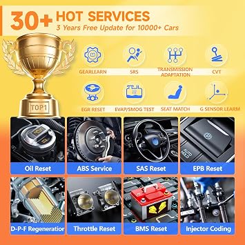 2026 FOXWELL Scanner NT809BT OBD2 Scanner Diagnostic Tool with 30+Resets, All System Bidirectional Scan Tool for All Vehicles, CAN-FD, FCA Autoauth, 3-Yr Free Update, AutoVIN, Wireless 65-Foot, Orange