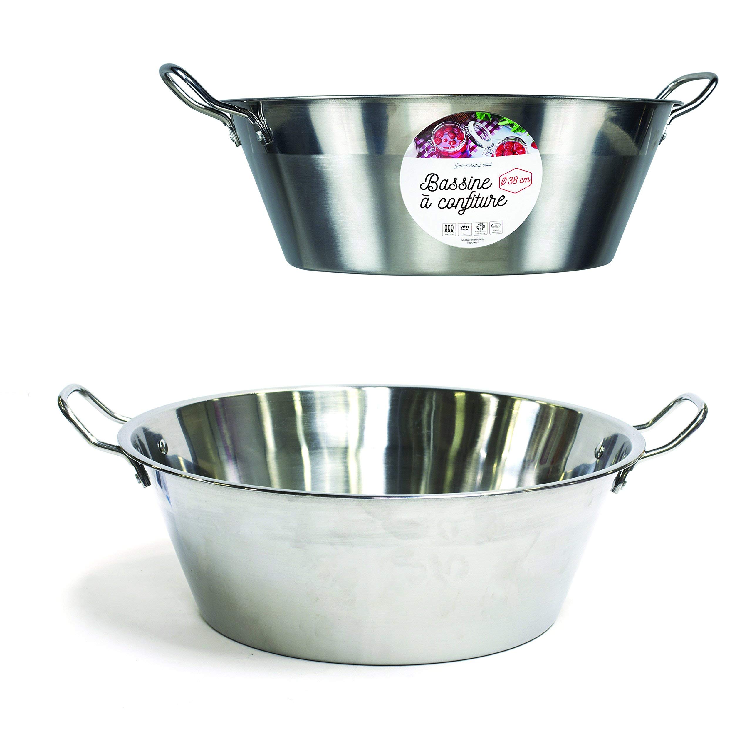 Saveur et Degustation KS9215 Bassine à Confiture INOX Argent 38 cm
