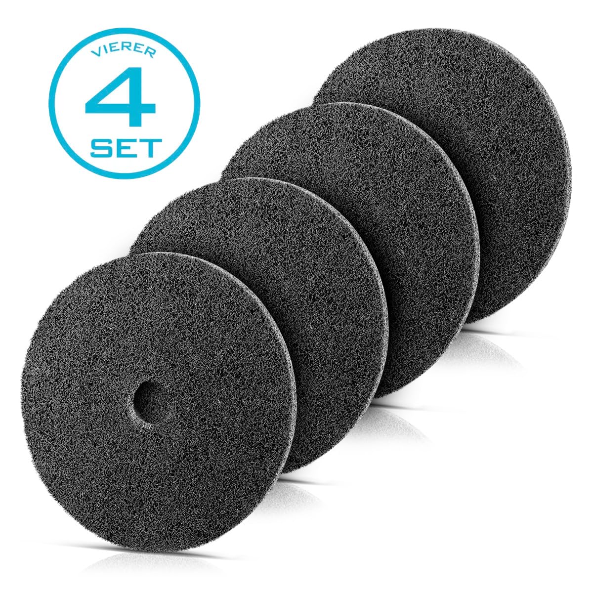 STAHLWERK Schleifscheibe aus Vlies/Nylon 4er Set, Poliervlies/Polierscheibe, hochwertig verarbeitet für ein gleichmäßiges und präzises Schliffbild