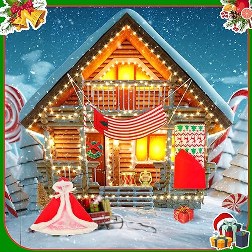 Miniatura 9 de El juego de 11 piezas de accesorios de muñeca elfo de Navidad incluye saco de dormir de elfo, bufanda, máscara, albornoz, zapatos, hamaca, delantal,