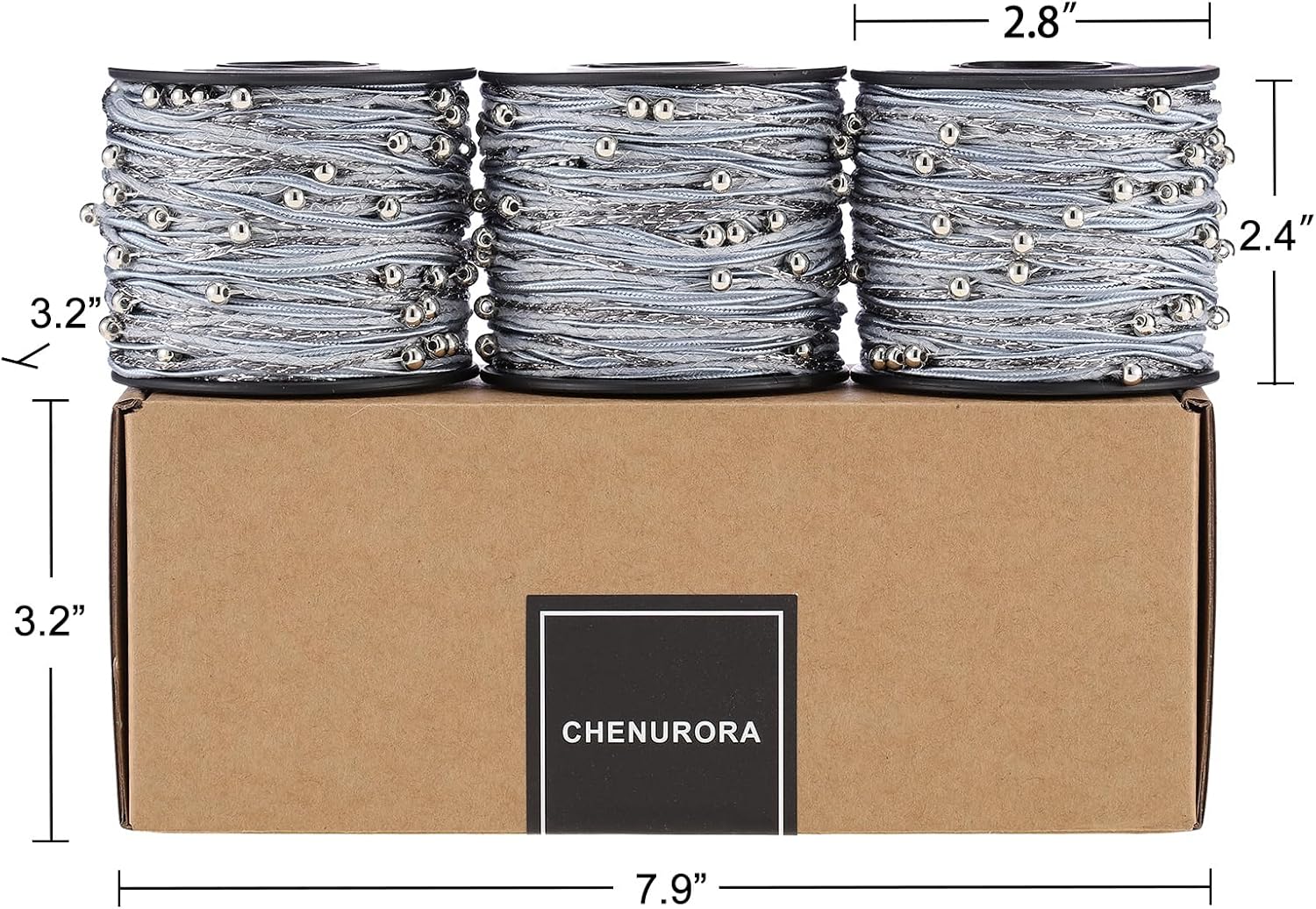 Artisanal Yarn Collection Multifiber Fancy Yarn for Knitting Crocheting Crafts DIY, Set of 3 Rolls (Cool Blue with Silver Beads)