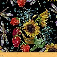 Vista 17 de The Yard - Tela de pájaros coloridos por yarda, diseño de hojas de palma en acuarela tropical, para proyectos de bricolaje en el hogar, tela rústica