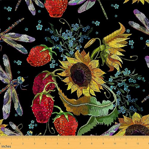 Miniatura 17 de The Yard - Tela de pájaros coloridos por yarda, diseño de hojas de palma en acuarela tropical, para proyectos de bricolaje en el hogar, tela rústica