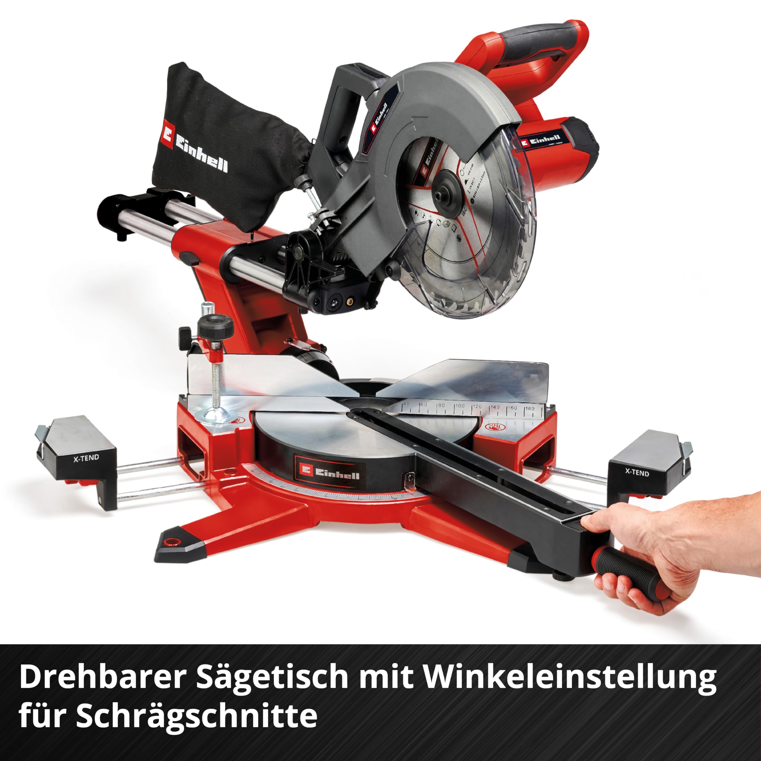 Einhell Akku-Zug-Kapp-Gehrungssäge TE-SM 36/10 L Li-Solo Power X-Change (36 V, max. 85 mm x 340 mm Schnitttiefe/-breite, Ø 254 mm Sägeblatt, neigbarer Sägekopf, ohne Akku)