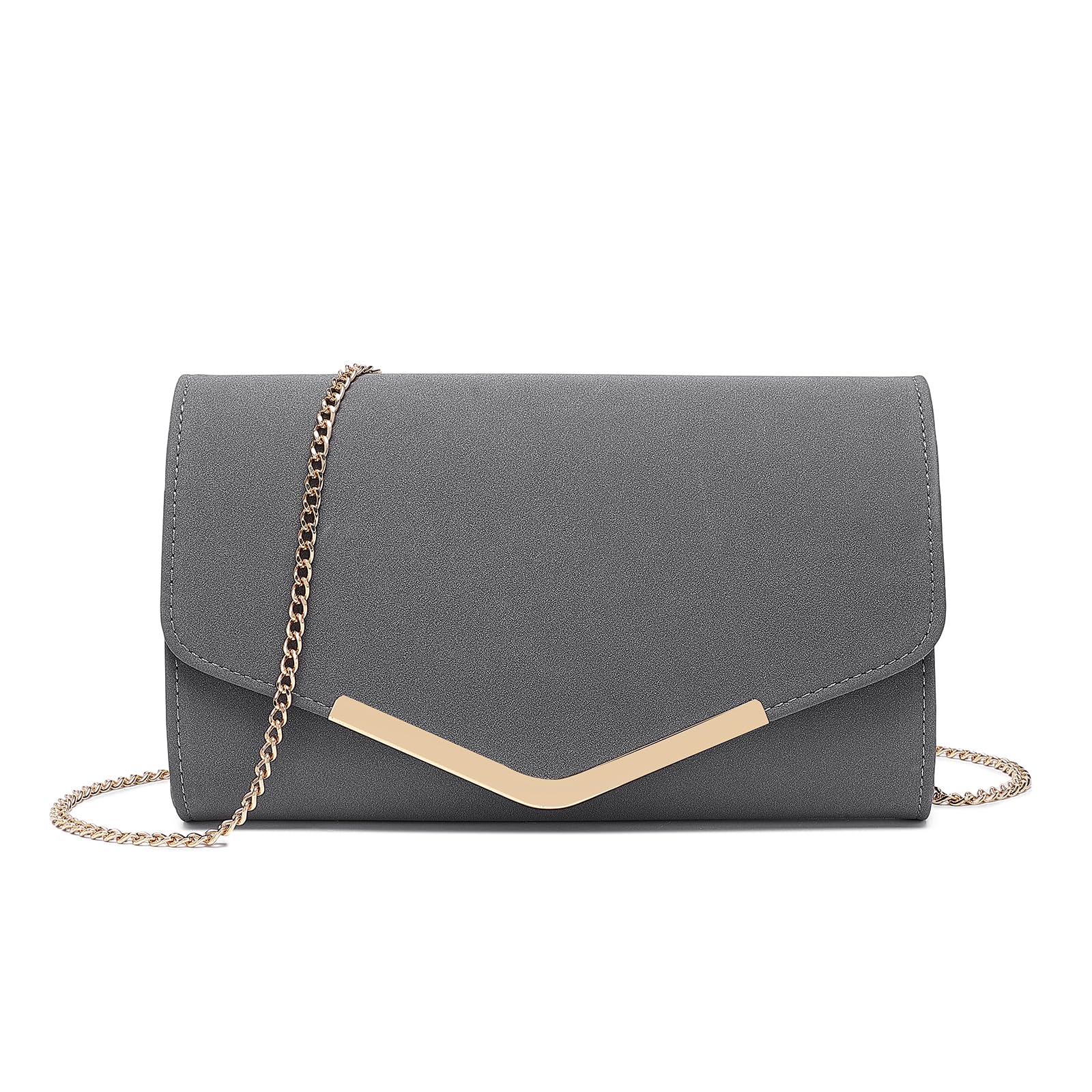 Miss Lulu Women's Clutch Elegant Envelope Evening Bag with Chain Handbag for Wedding Party and Prom