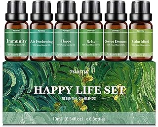 Essential Oils Blends Set for Diffusers for Home, Aromatherapy Diffuser Oil Scents - Calming, Sweet Dreams, Immunity, Relax, Mood, Fresh Air, Fragrance Oils for Diffusers, Massage, 6x10ml