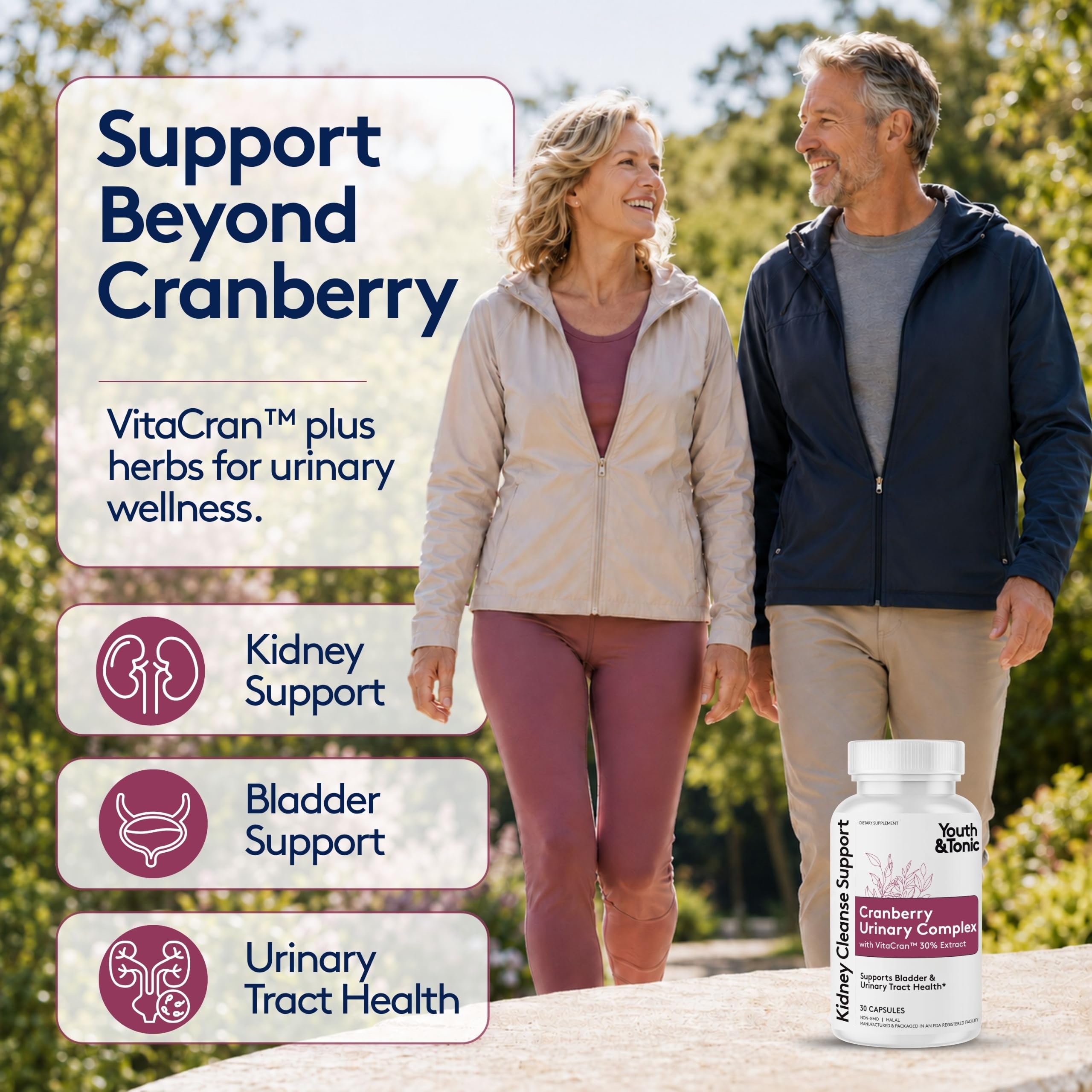Youth & Tonic Kidney Support Supplement, Cleanse, Detox, Cranberry Extract — Amazon image 3