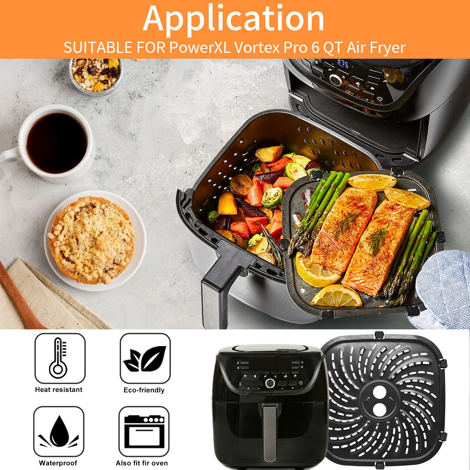 Acheter Panier De Friteuse à Air 21x20.5x0.6cm, Accessoires De Friteuse à Air, Plaque De Cuisson à La Vapeur