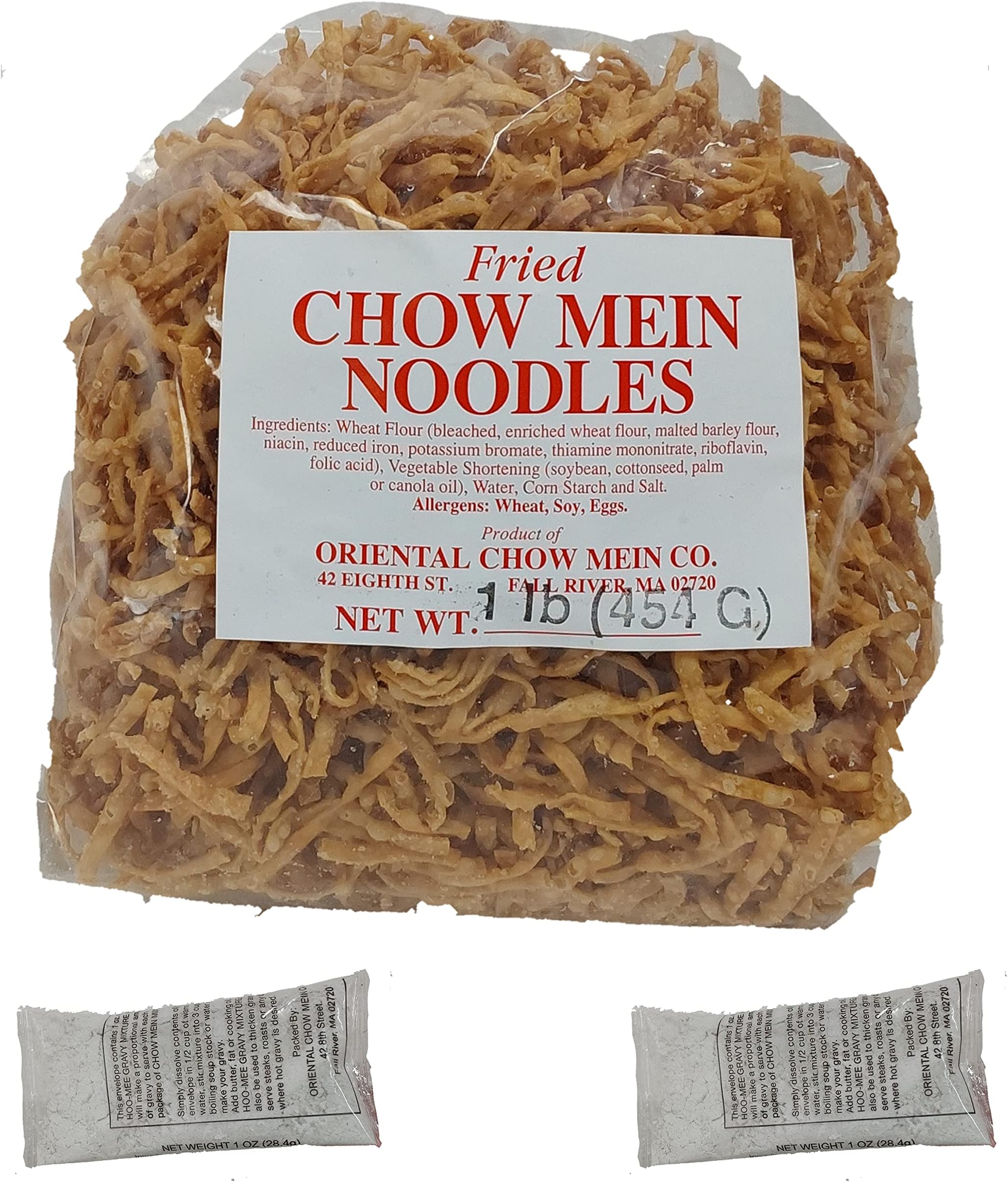 1 lb Hoo-Mee Fried Chow Mein Noodles with (2) 1-oz gravy packets INCLUDES Chicken Chow Mein Recipe