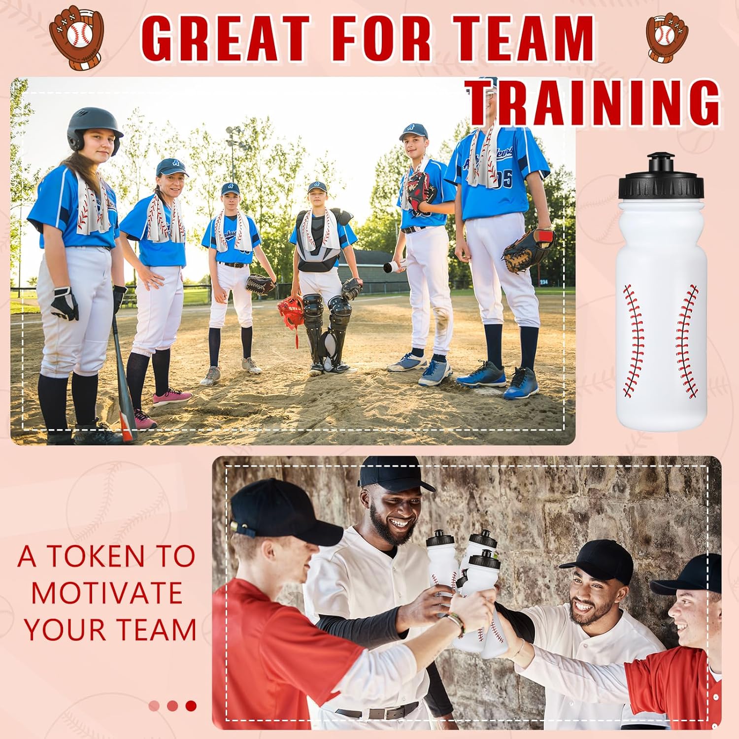 24 Pcs Sport Party Favors Include 12 Pcs 20 oz Plastic Soccer Football Basketball Water Bottles Bulk 12 Pcs 40"x12" Softball Baseball Cooling Towels for Soccer Sport Team Gift - Image 6