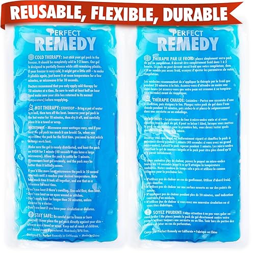 Perfect Remedy 2-Pack Gel Ice Packs for Injuries - Reusable,
