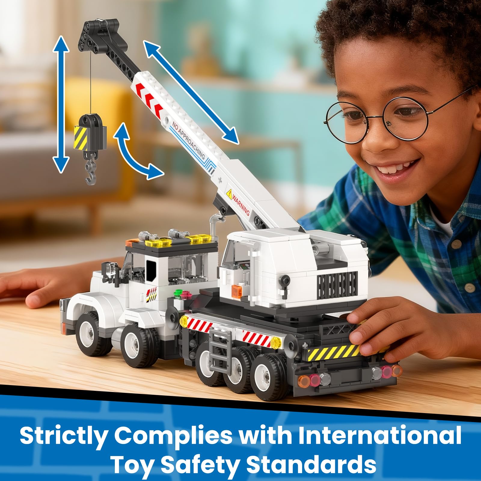 Mould King City 24092 Blocs de construction de grue mécanique - Version statique - Grue de construction - Blocs de serrage - Camion de grue - Jouet - Cadeau pour enfants à partir de 8 ans (670 pièces)