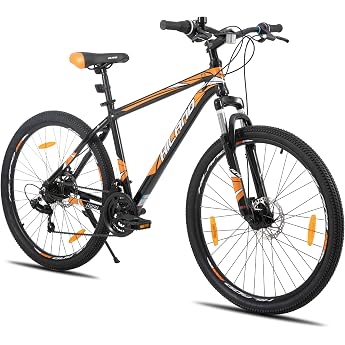 HILAND 26/27.5 Inch Mountain Bike for Adults MTB with Aluminium Frame Mechanical Disc Brake Mountain Bike with 21 Speed Suspension Fork MTB Bicycle for Men and Women