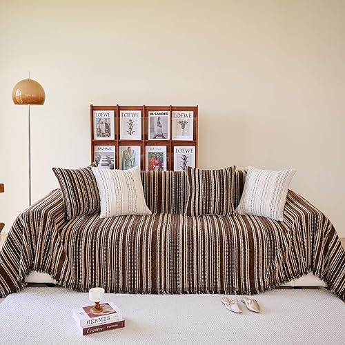 Miniatura 1 de HANDONTIME Fundas de cojín grises bohemias para sofá, funda de sofá para perro, funda de felpilla para sofá, funda de sofá para mascotas, funda