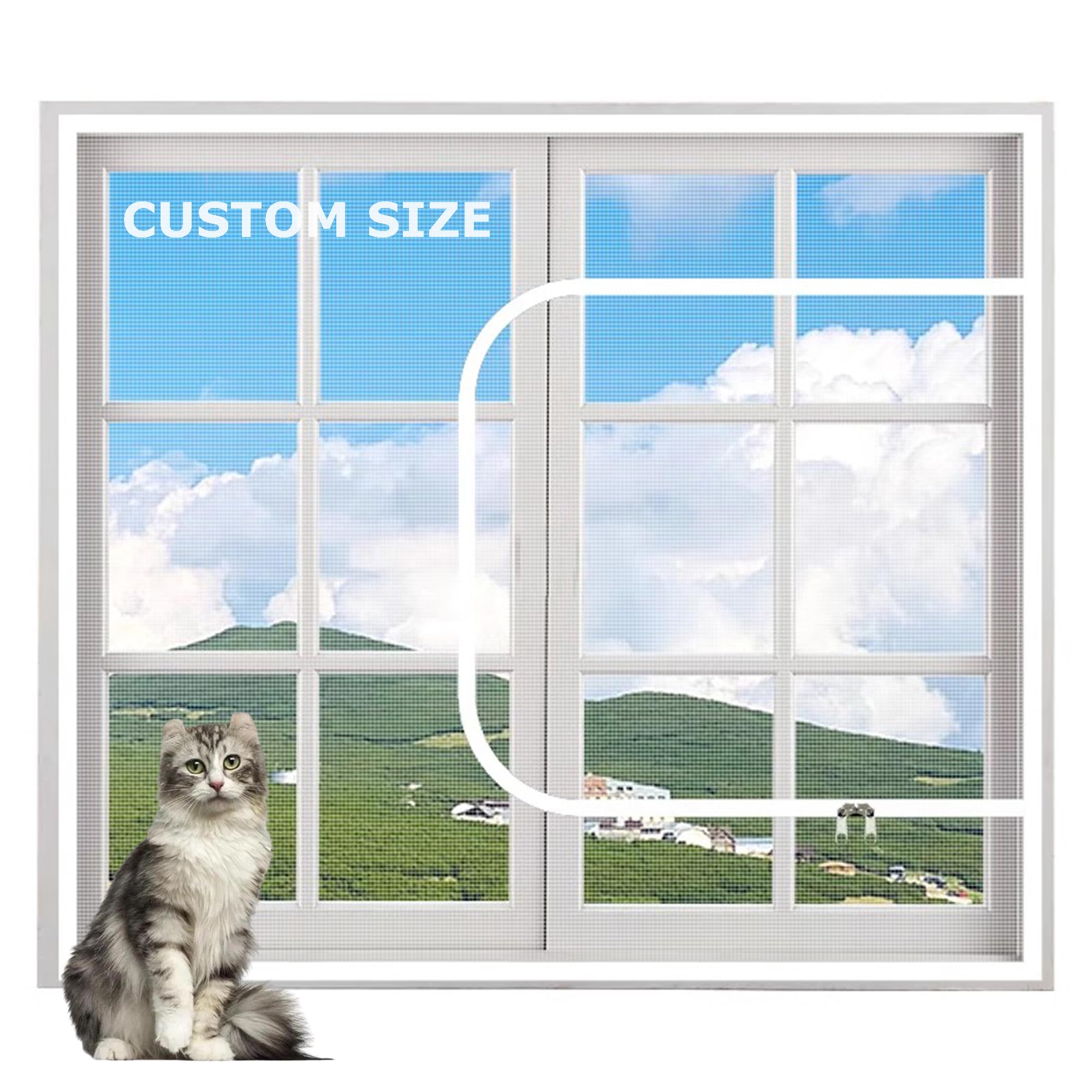 Custom Insect-Proof Netting Protects Against Flies,Self-Adhesive Cats Safety Window Net, Anti-Mosquito Insect Window Mesh, Pets Protection Guard Mesh