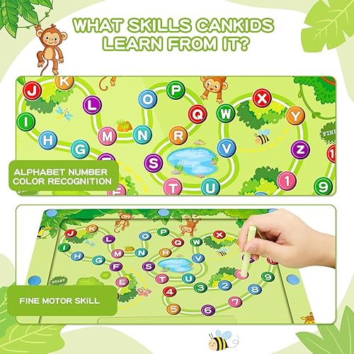 Miniatura 4 de MGparty Laberinto magnético de números del alfabeto, juguetes Montessori para niños de 3, 4, 5 años, tablero de rompecabezas de madera para niños,
