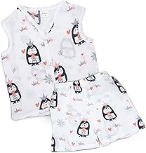 BAYBEE 100% Muslin Cotton New Born Baby Clothes for Kids | Sleeveless Summer Wear with Soft & Breathable | Shirt and Shorts Set | Jablas for Baby Girl Boy Dress