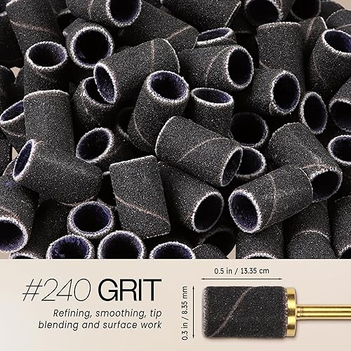 Miniatura 25 de Pana - 100 unidades de bandas para limar las uñas, con mandril color plata u oro