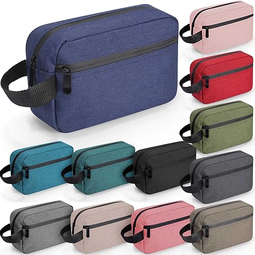 Paquete de 12 neceseres de aseo a granel resistente al agua, bolsa de aseo de viaje para afeitar, bolsa de maquillaje para hombres y mujeres,