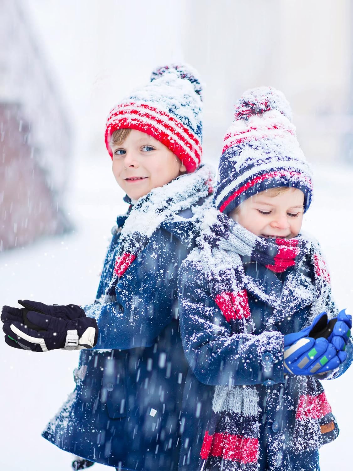 6 Pairs Waterproof Kids Ski Snow Gloves Winter Warm Children Snowboard Mittens Windproof Thermal Outdoor Sports Gloves with Adjustable Buckle for Boys Girls (Blue, Navy Blue, Red) : Sports & Outdoors