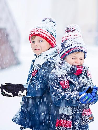 Miniatura 6 de 6 pares de guantes de esquí impermeables para niños, guantes de nieve cálidos para invierno, guantes térmicos para deportes al aire libre con