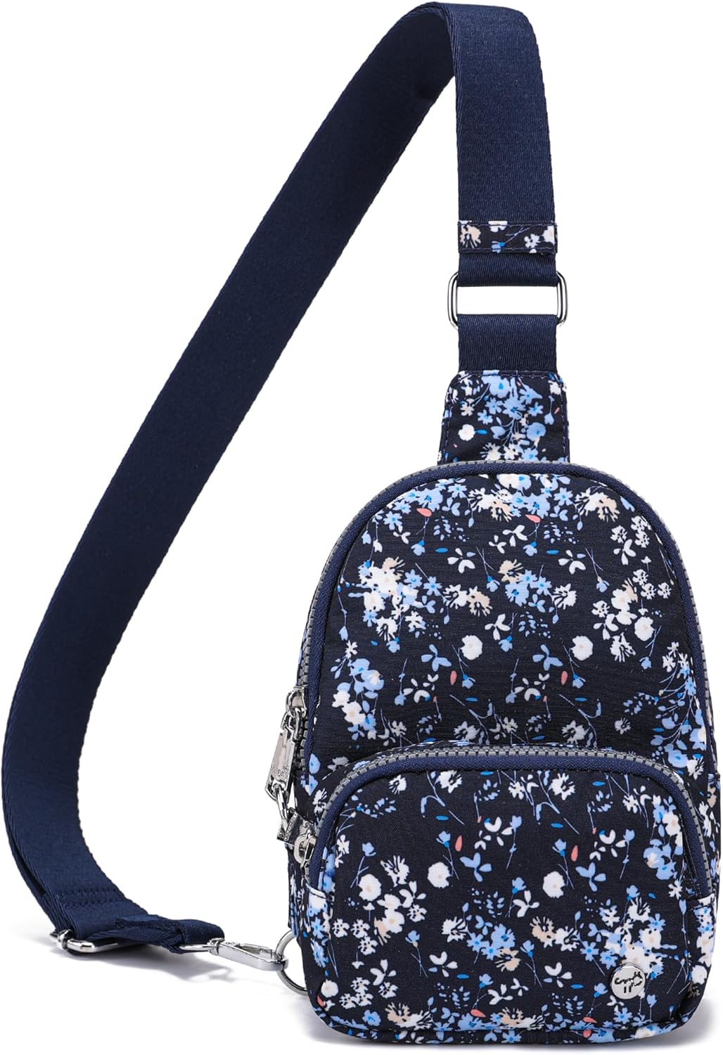 NEICOA Anti Theft Crossbody Bags for Women Small Nylon RFID Sling Bag Lightweight Travel Purse for Daily Casual Use(Blue Floral)
