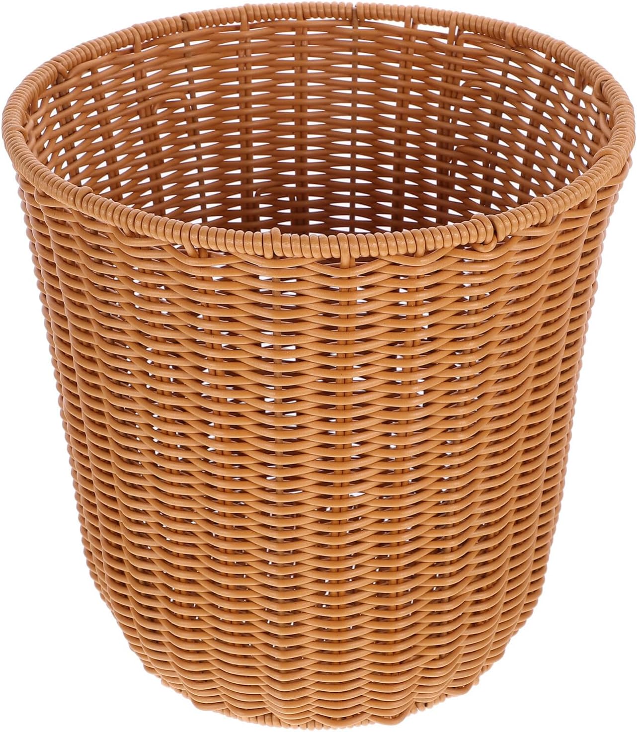 Alipis Wicker Waste Basket, Woven Trash Can Imitation Rattan Woven Waste Bin Boho Bathroom Basket Flower Basket Versatile Storage Basket for Under Desk Bedroom 23cm