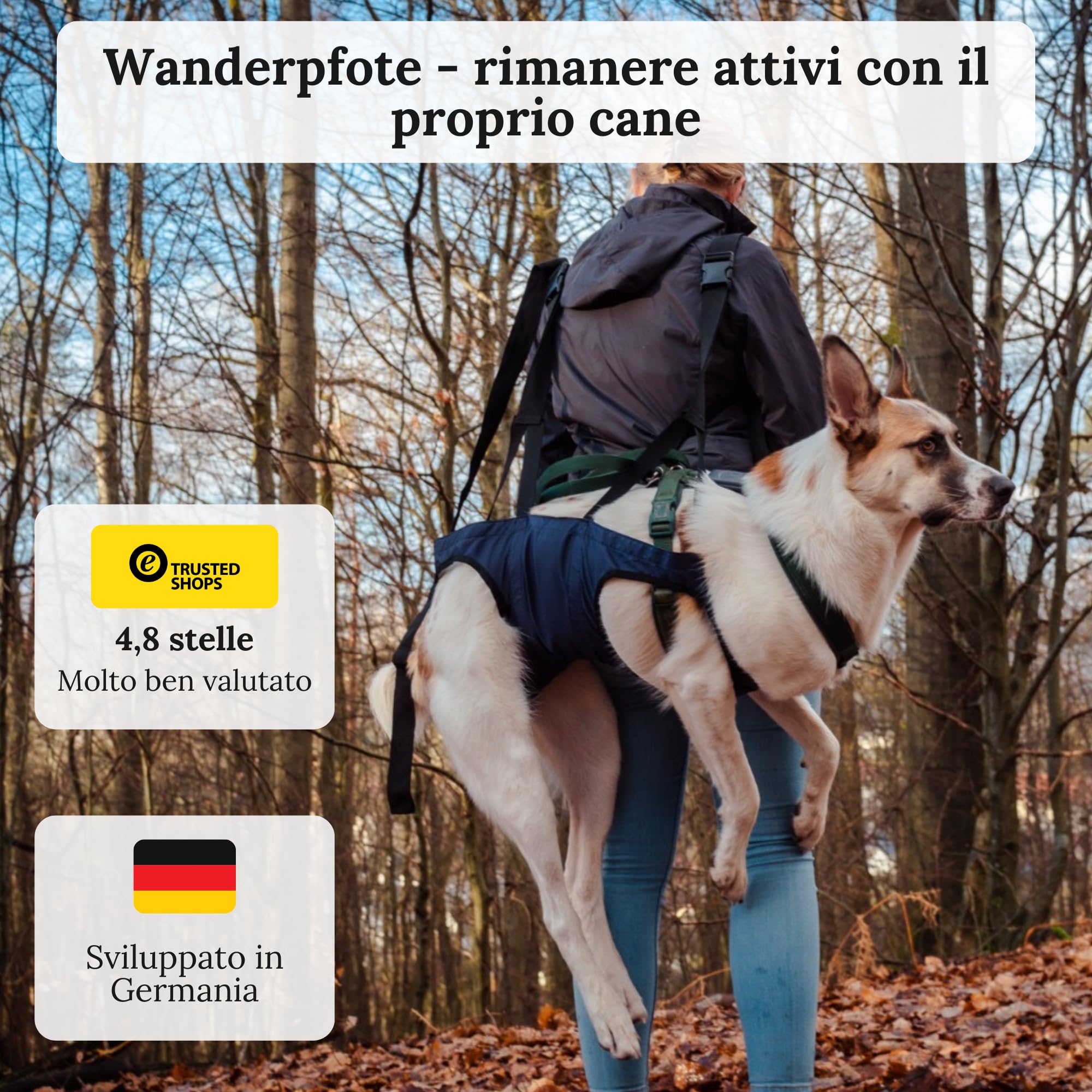 cane Zaino di emergenza per escursioni – Borsa leggera, robusta e di alta qualità per cane in scale