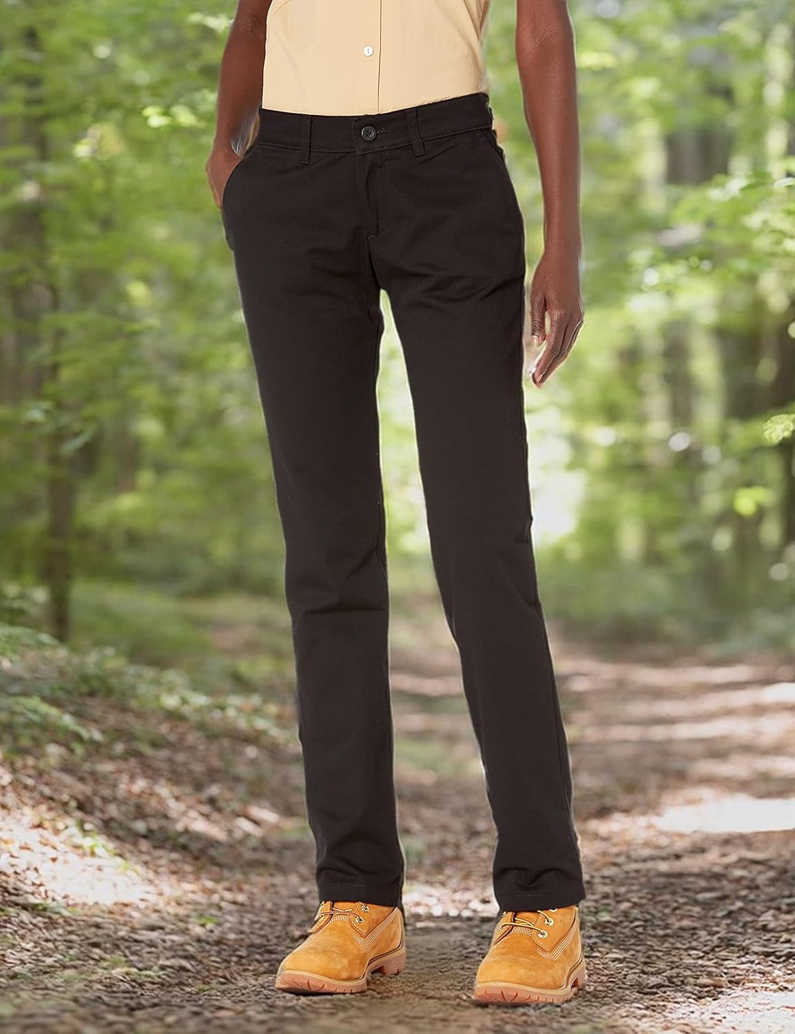 Dickies Women's Straight Flex Twill Pant Pants, Rinsed Black, 14 - Image 8