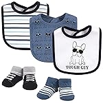 Hudson Baby Unisex Baby Cotton Bib and Sock Set, Tough Guy, One Size