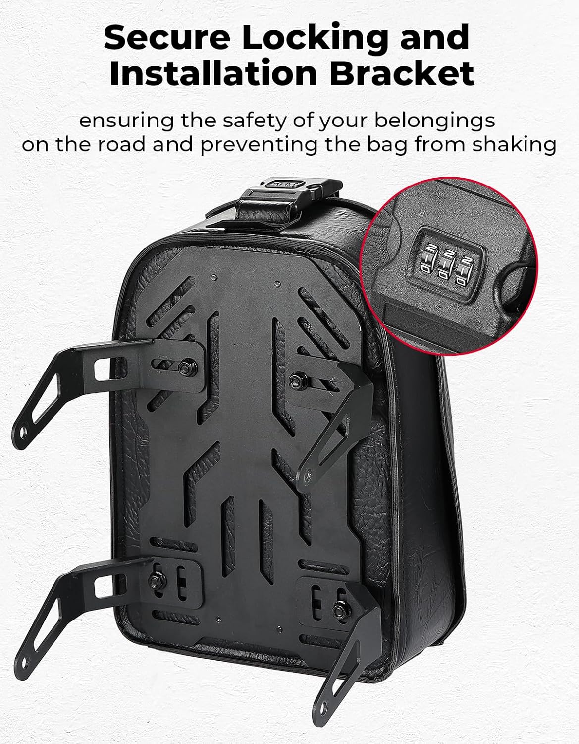 KEMIMOTO Motorcycle Tail Bag Rivet with Secure Locking Bracket 25L Large Capacity Universal Motorcycle Luggage Travel Storage Bag for Trip Camping Outdoor