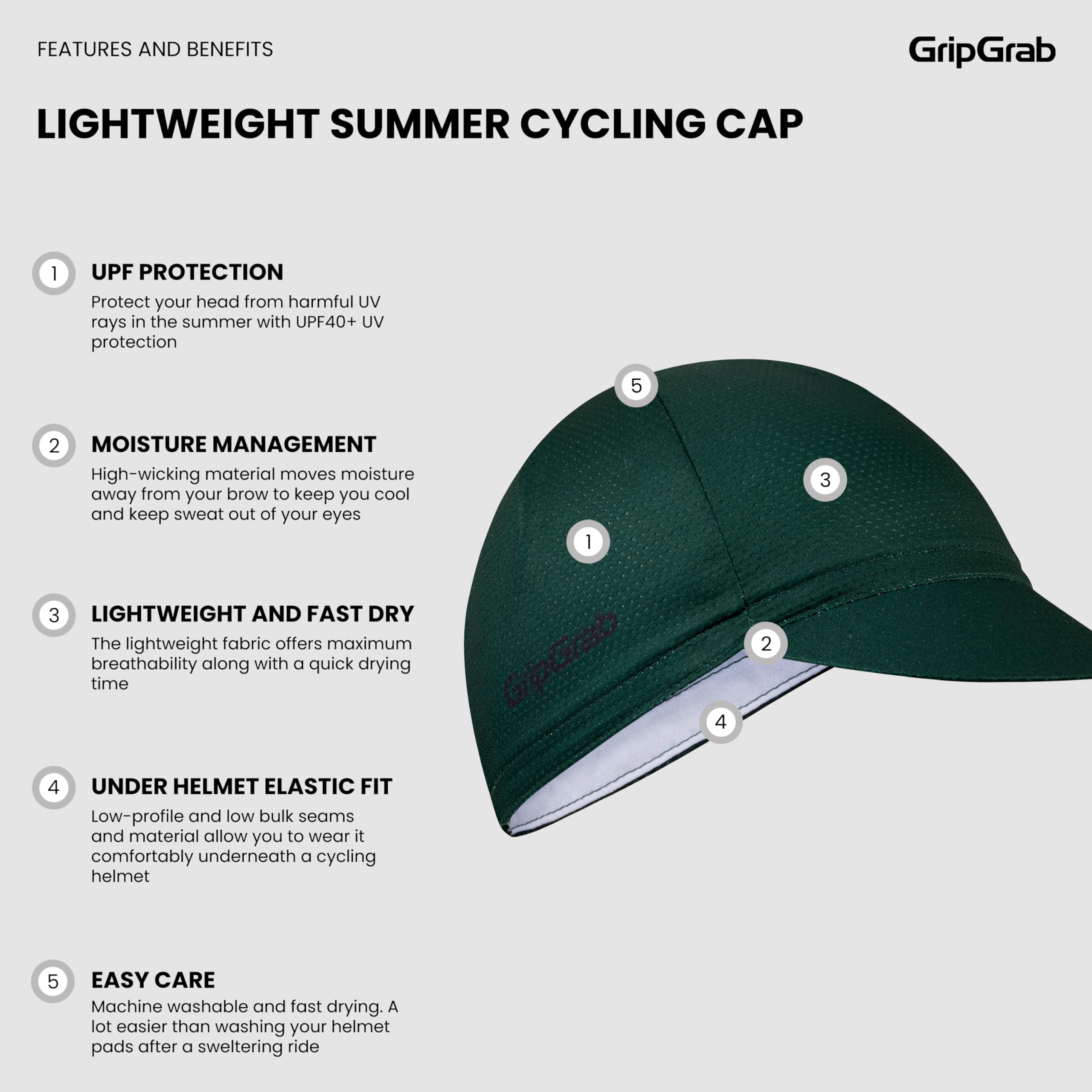 GripGrab czapka rowerowa Uniseks Gripgrab Lekka Letnia Czapka Rowerowa Ochrona Przed Promieniowaniem Uv Kask Rowerowy Czapka Retro Kolarstwo Siatka Ochrona Przed Muchami Czapka Rowerowa