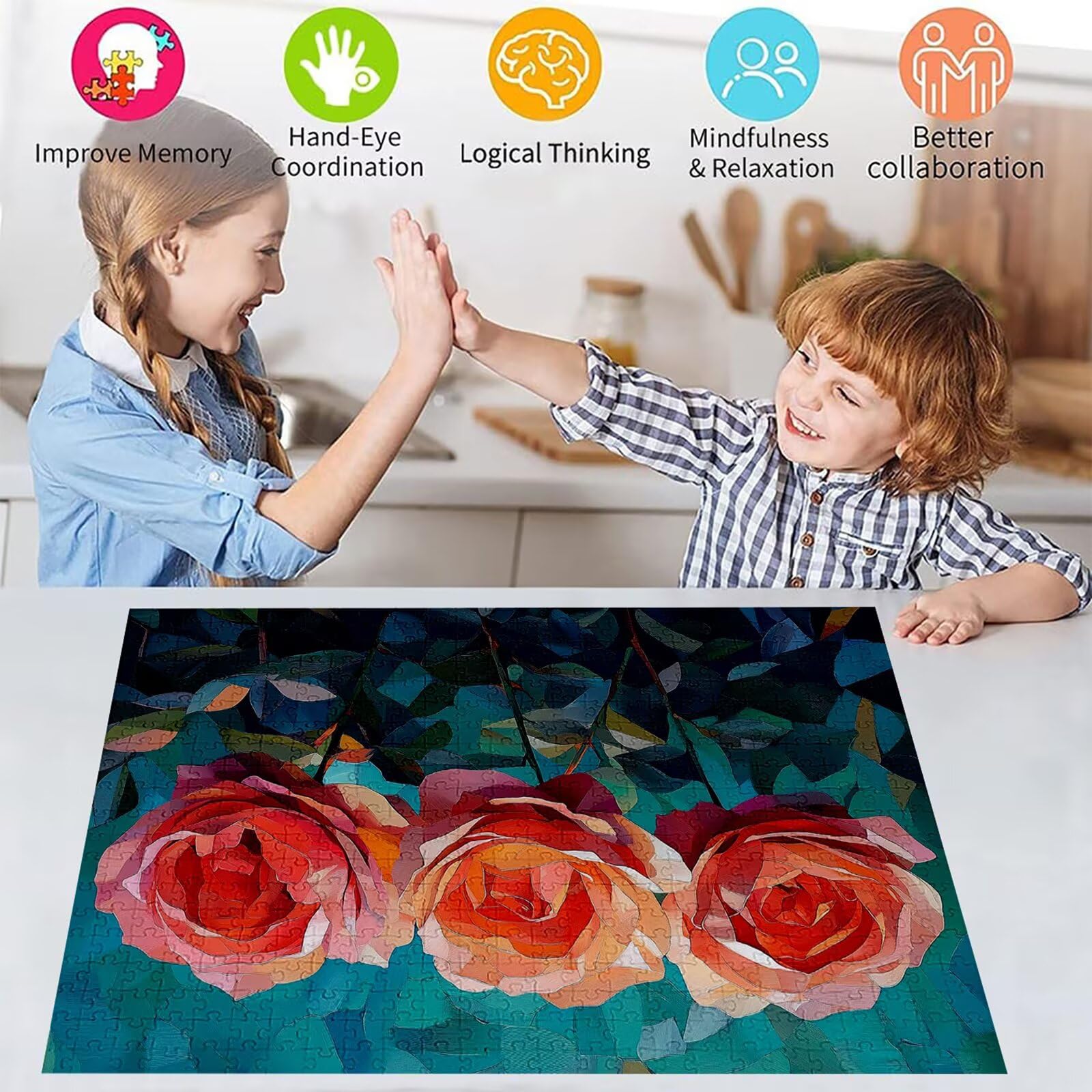 Puzzle 3000 elementów abstrakcyjne puzzle dla dorosłych różowe 122 x 81 cm unikalne rzemiosło klasyczne 3D drewniana układanka do rodzinnych gier aktywnych, układanka zrób to sam do dekoracji ścian