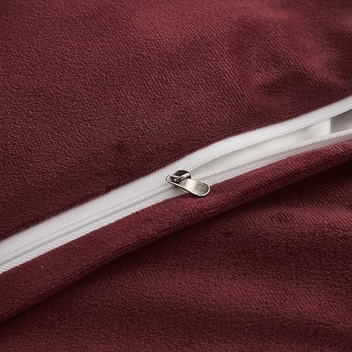 Miniatura 6 de Uhamho Juego de 2 fundas de almohada de pelo sintético de conejo tamaño King, fundas de almohada traseras de terciopelo sólido, cierre de