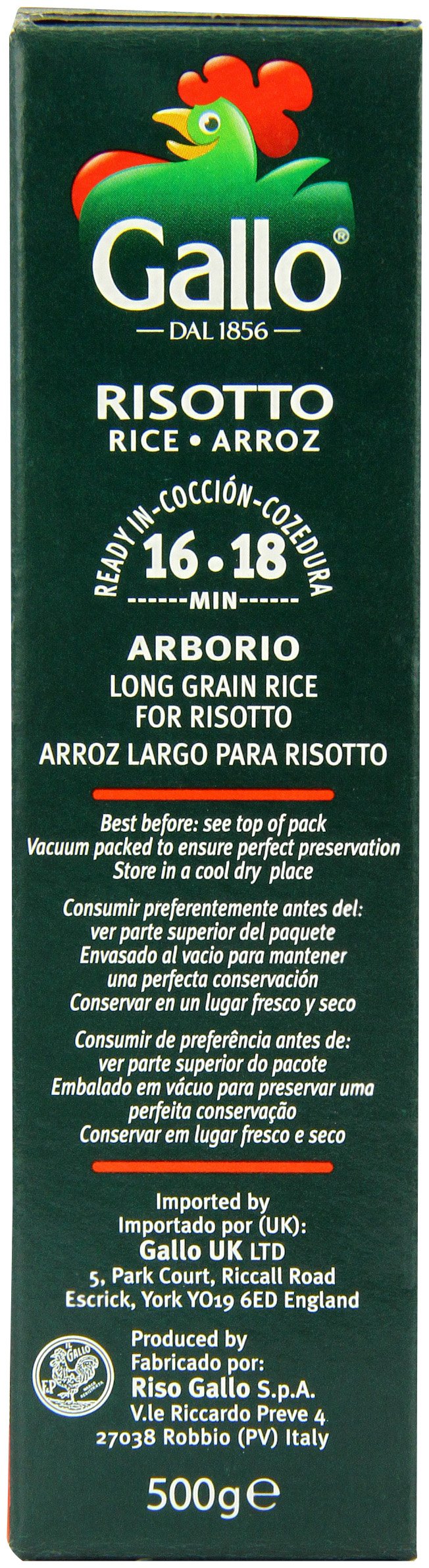 Riso Gallo Risotto De Arroz Arborio (500g) (Paquete de 6)