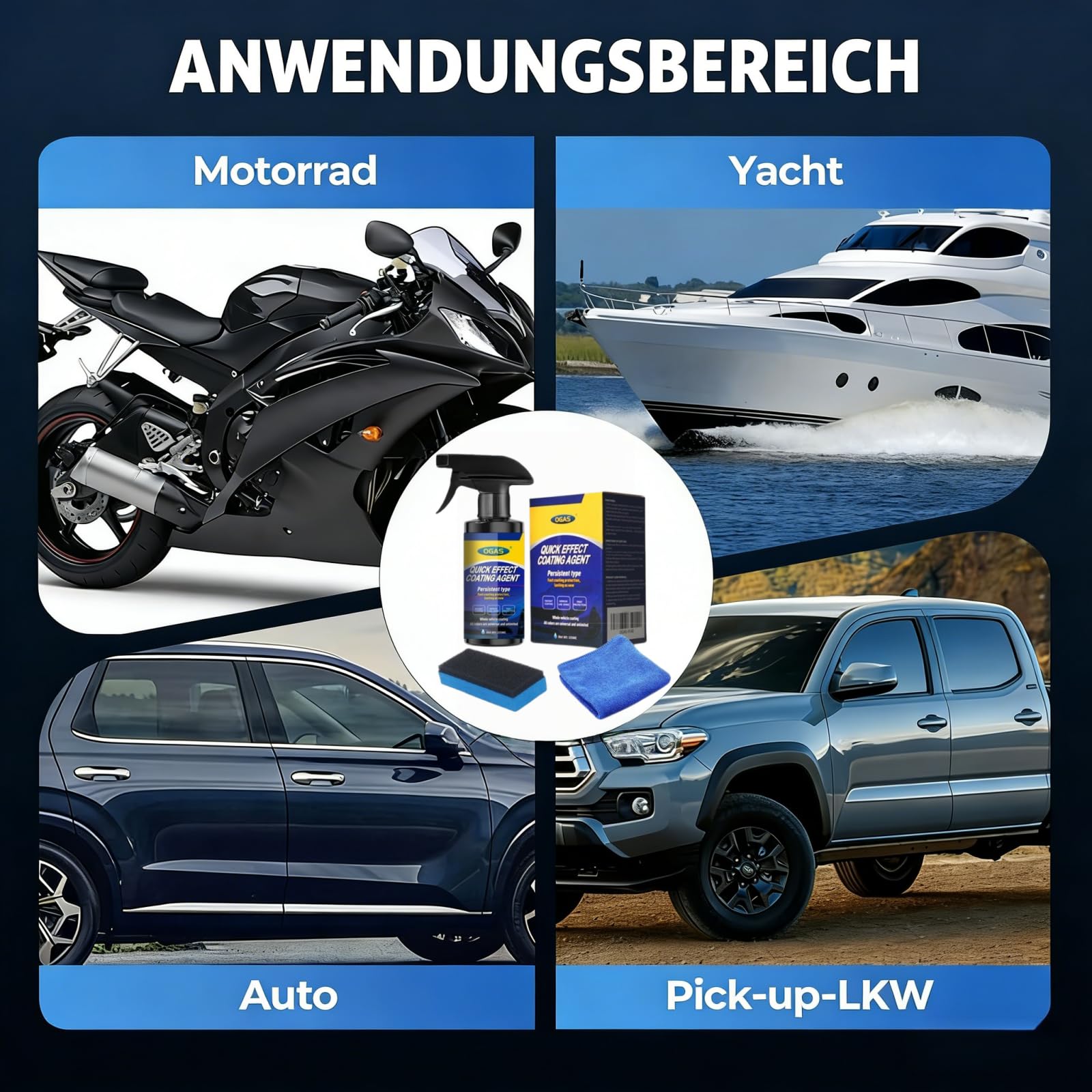 sopami spray auto,sopami quick effect coating agent,3in1 Auto Beschichtungs, Nano Schutz Lack Versiegelung Spray, Schnell Glanz & Kratzer Reparatur für Auto, Motorrad