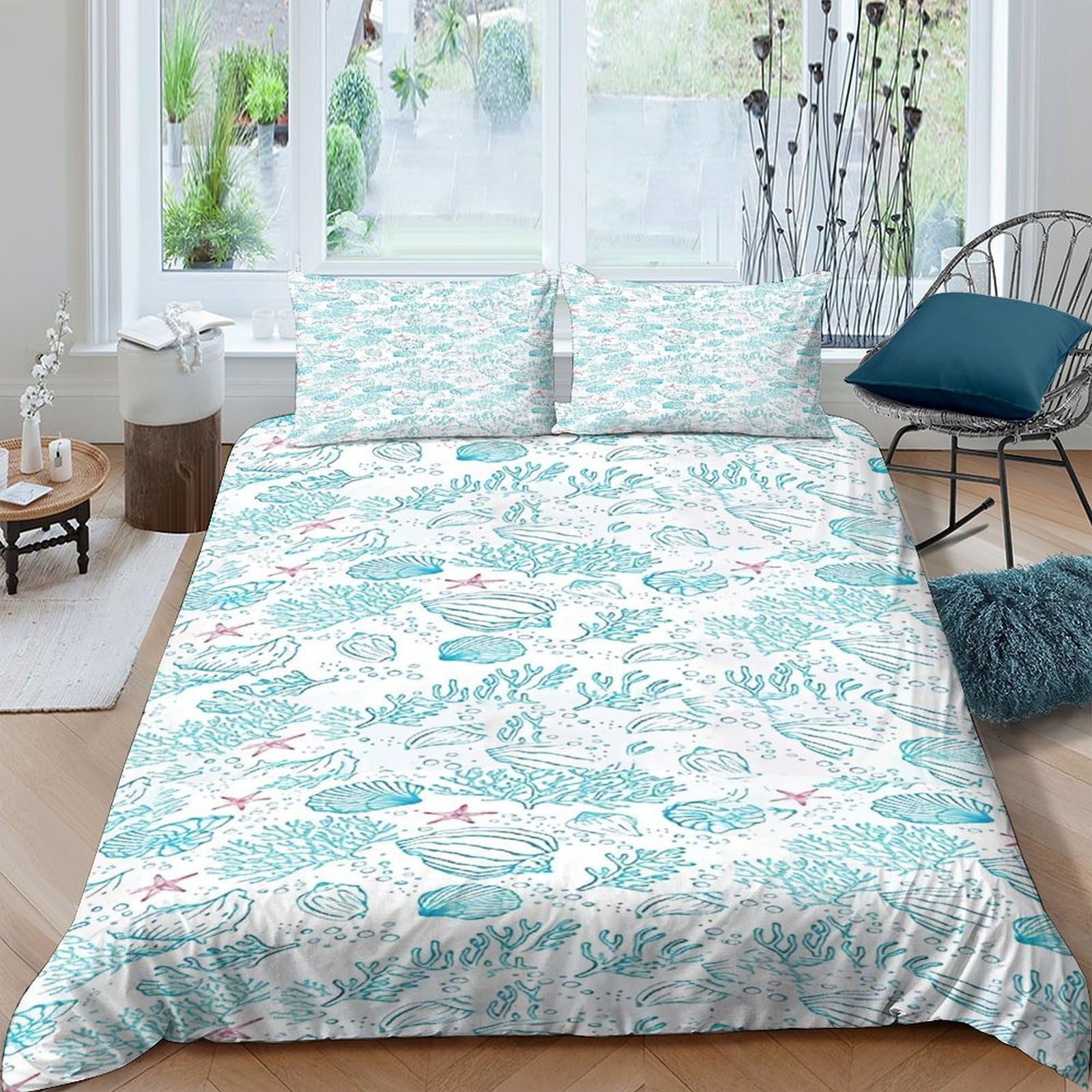 GPLZQXKJNH 3D Printed Water Lily Pond Duvet Cover Microfiber Soft Breathable Swan Bedding Set with 2 Pillowcases for Bedroom Decor Single（135x200cm）
