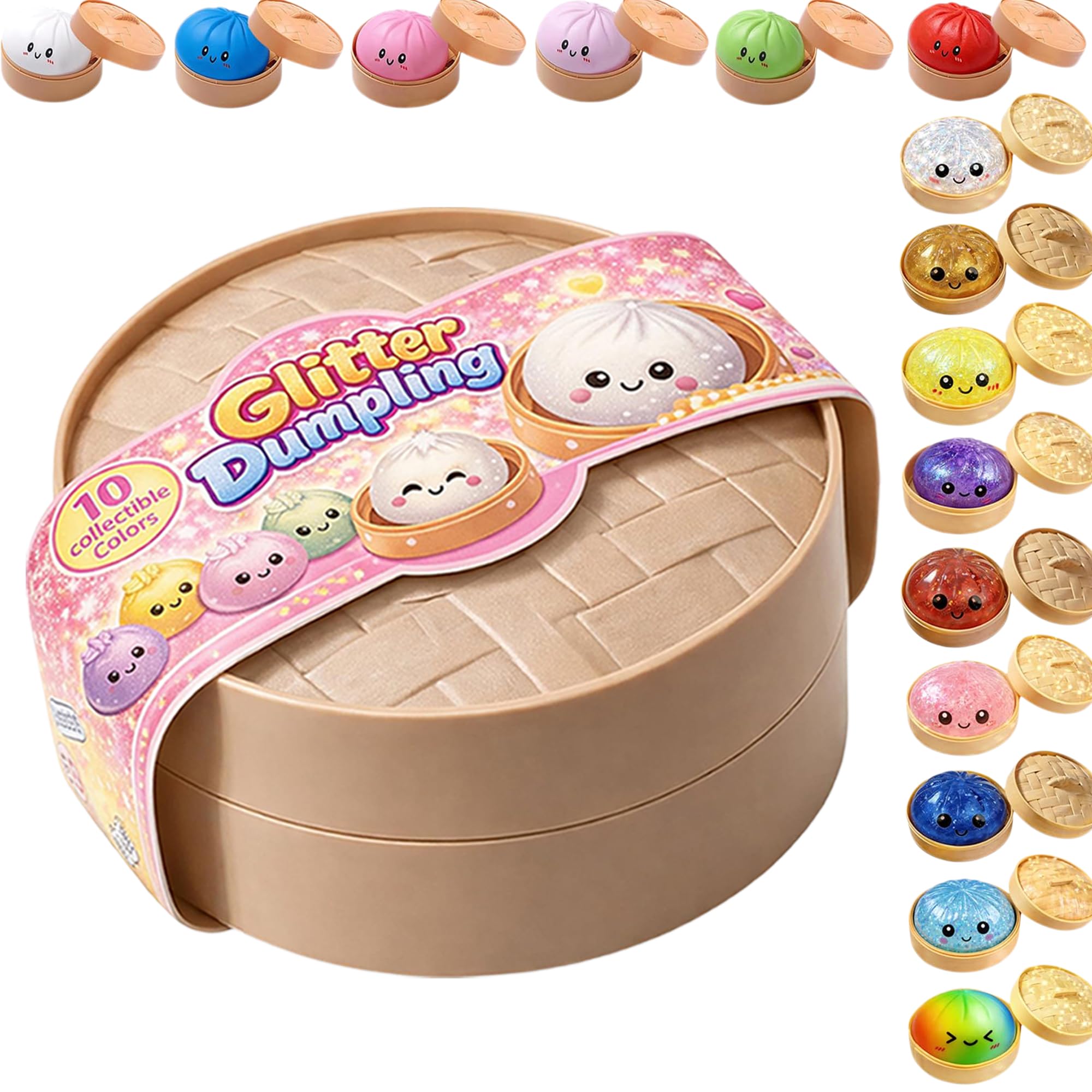 Jeeeun Dumpling Squishy Mystery Box, Surprise Dumpling Squishy, Fun Surprise & Stress Relief for Busy Days, Random Surprise Colors (1 Packs)