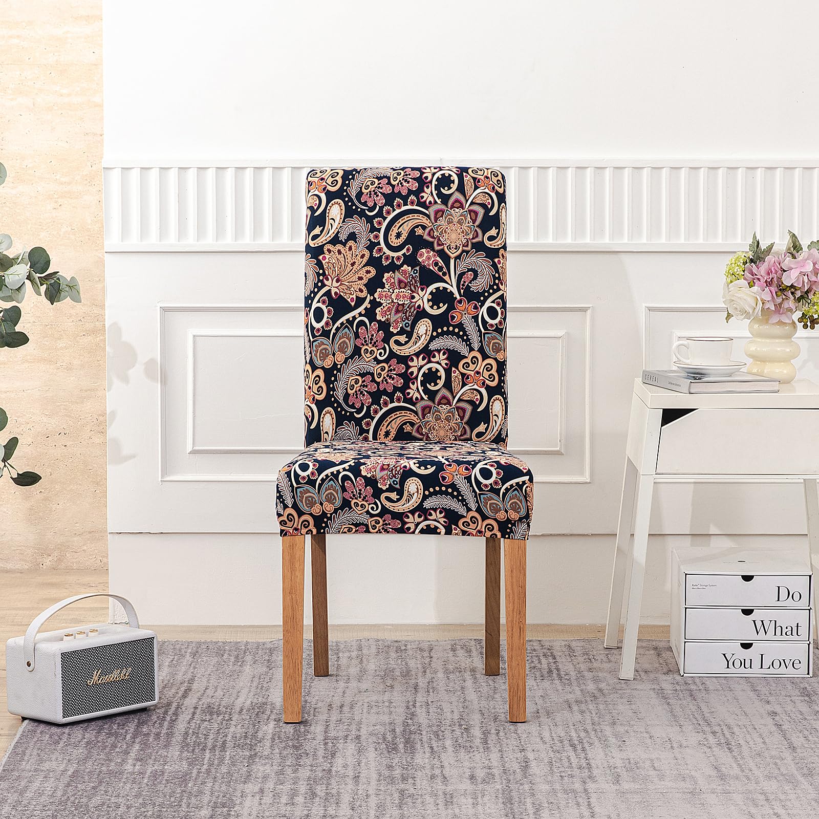 HZDHCLH Chair Cover Slipcover Chair Cover Washable Softness for 4/6 PCs Elastic Installation Chair Protector (Sensual, 6PCS) โ image 1