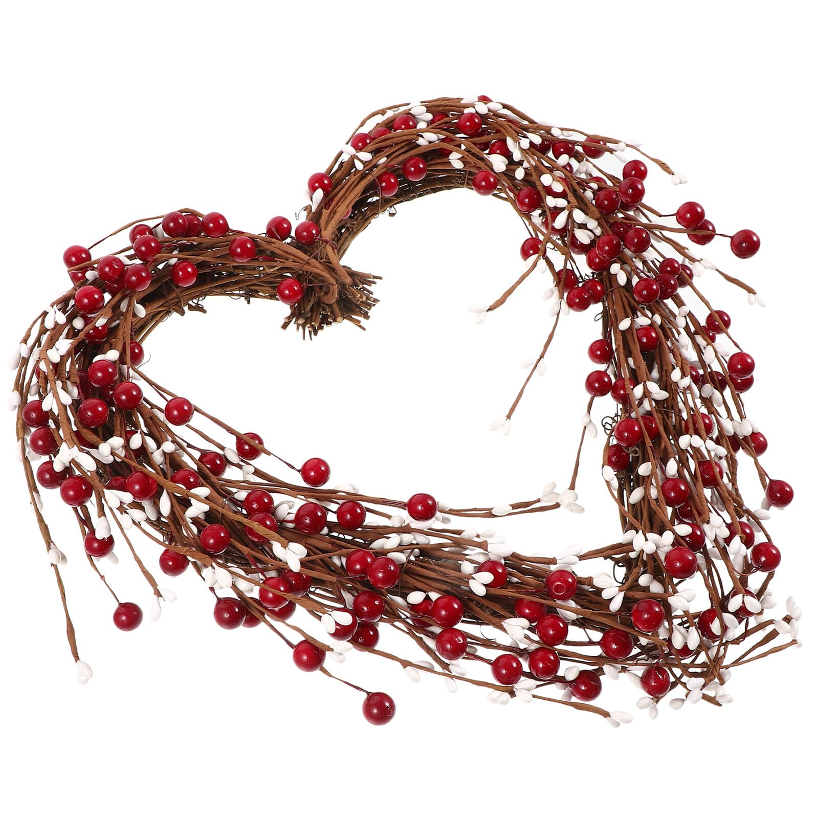 DOITOOL Guirnalda de Bayas Artificiales con Forma de Corazón Colgante Elegante para Decoración de San Valentín Roja para Fiestas y Puerta Adorno Duradero y Detallado