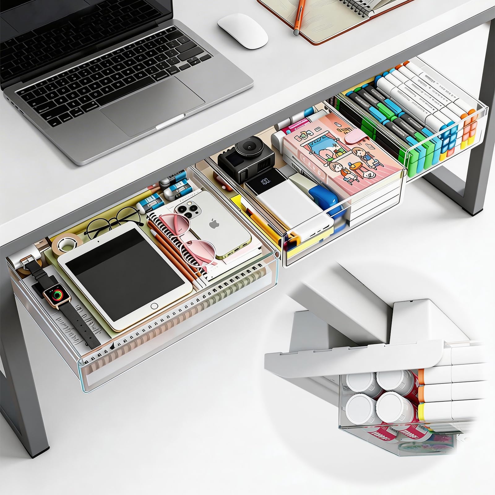 Photo 1 of TooCust 3-Pack Under Desk Drawer