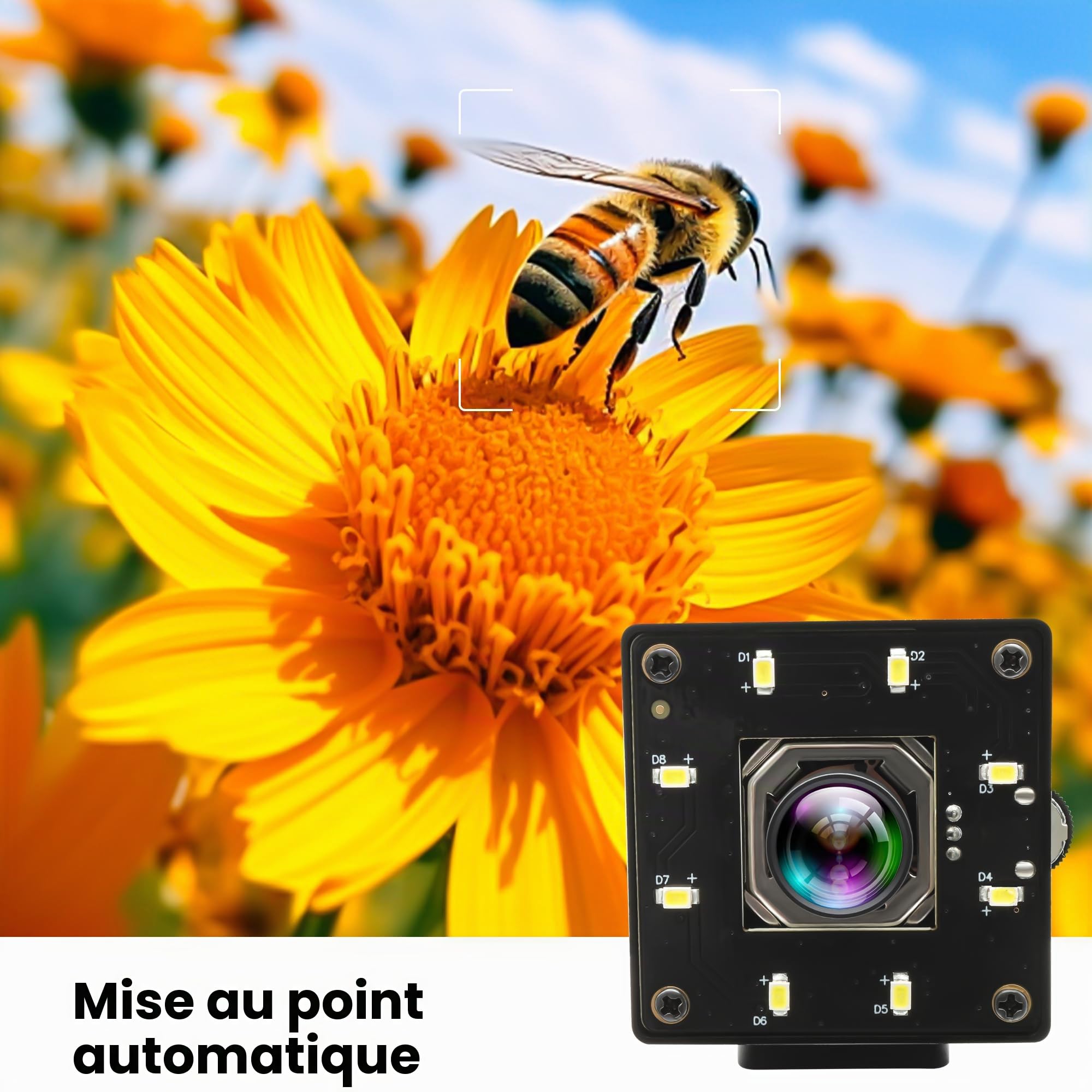 ELP 120fps Caméra USB 4K Webcam USB autofocus 12 MP avec Objectif de Vision Nocturne Couleur à 100 degrés Caméra Lightburn Compatible UVC Plug and Play pour Windows Linux Mac OS Jetson Nano PC Camera