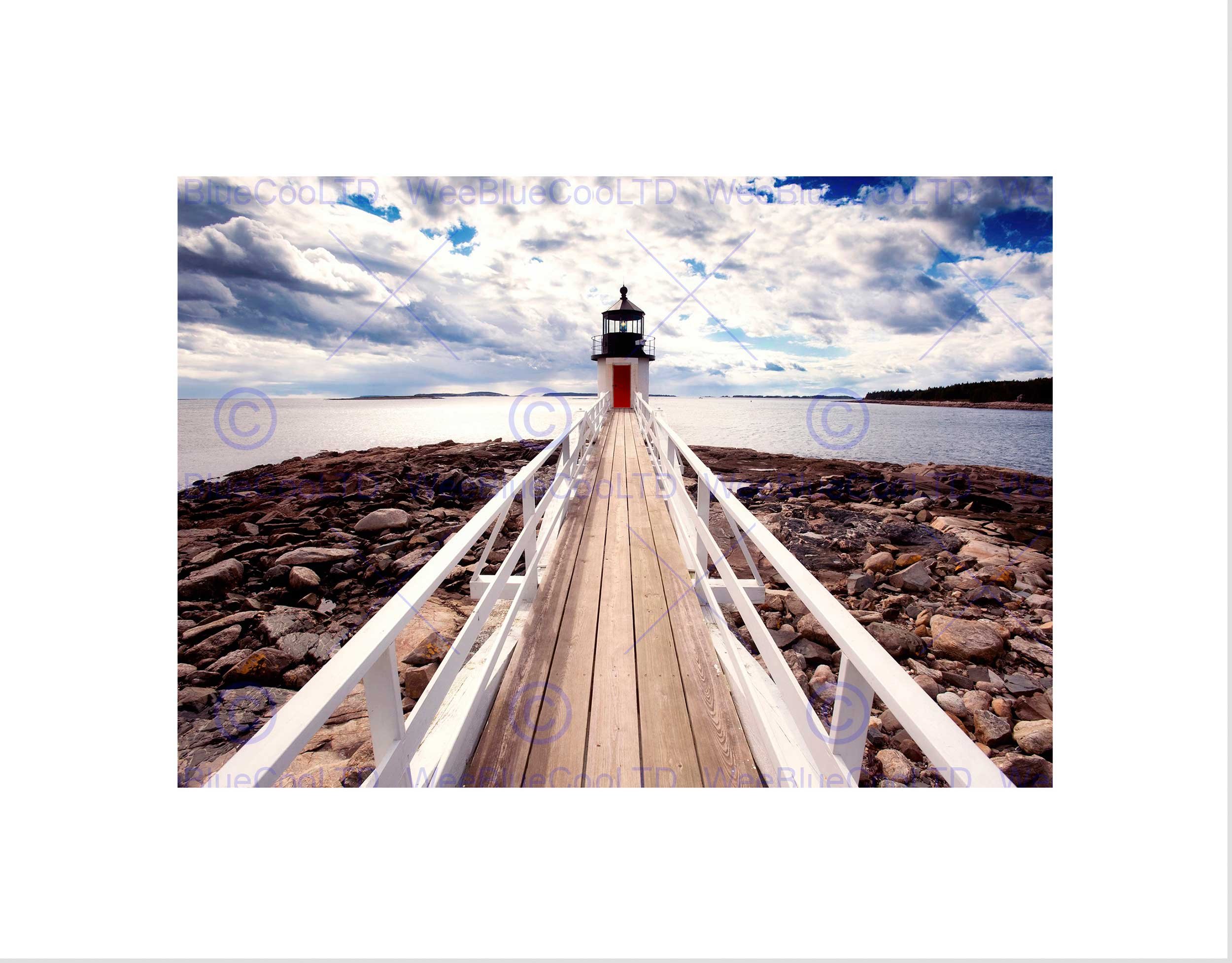 Wee Blue Coo Marshall Point Lighthouse Seascape Art Picture Wall Art Print