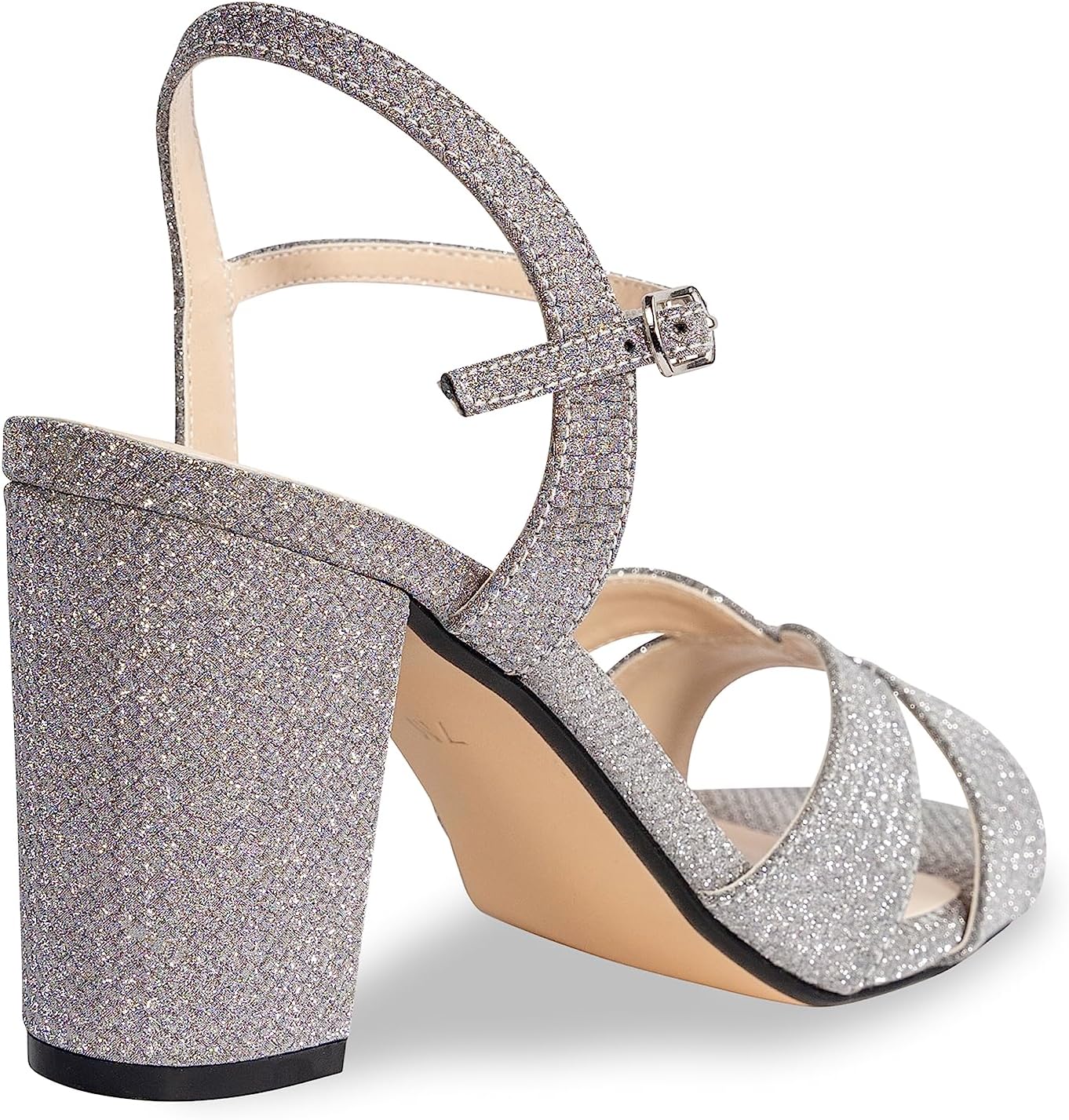 Touch Ups Women's Riley Heeled Sandal, Silver, 8 - Image 6