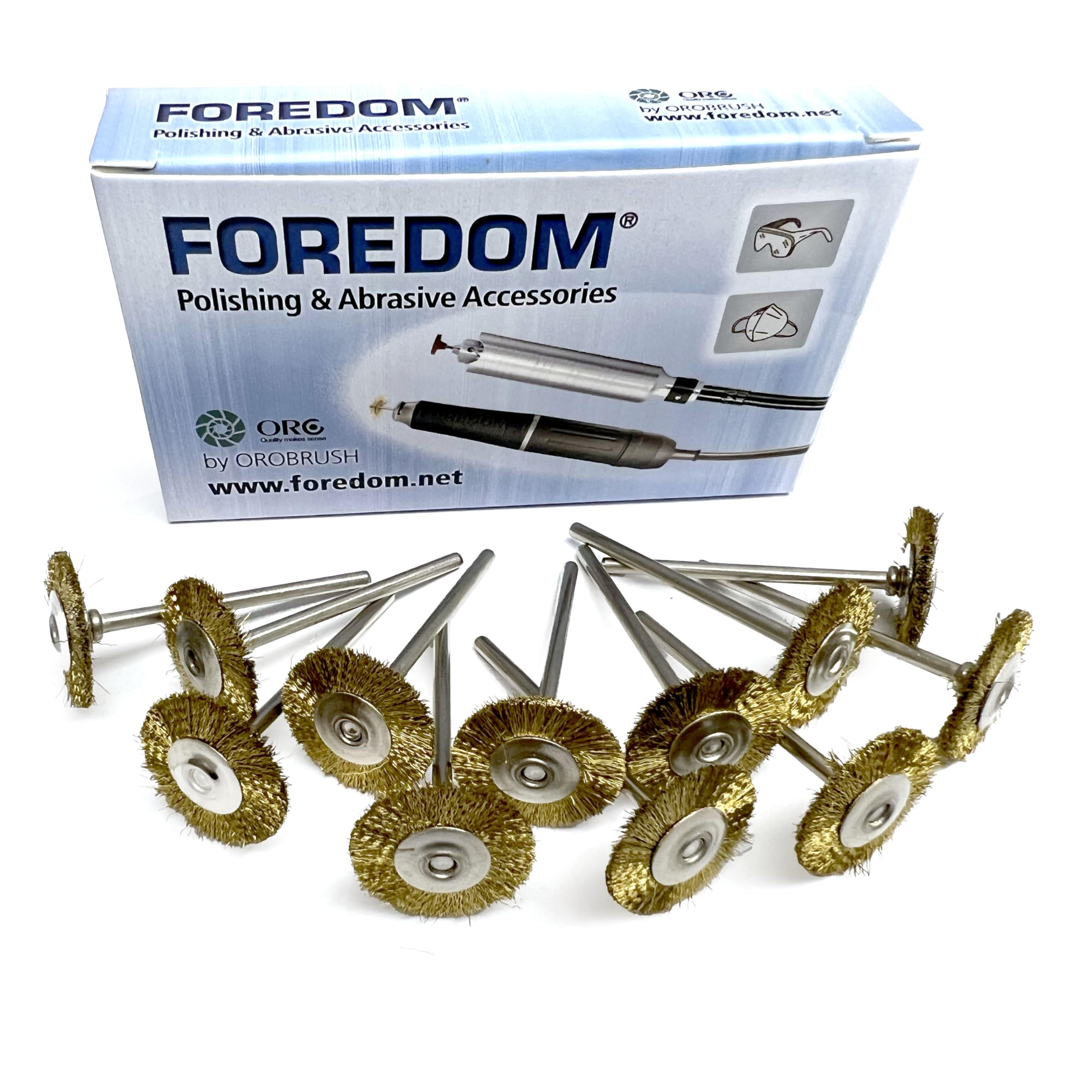 Foredom Mounted Brush, Brass Wire, 19Mm, 2.35Mm, 3/32